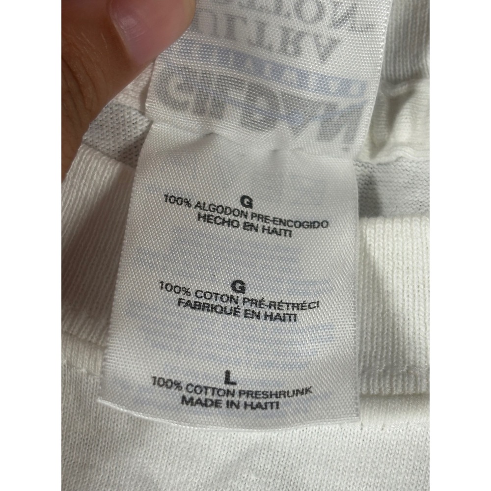 Gildan Ultra Cotton John Steinbeck No Libraries Graphic T-Shirt White Mens L - Picture 3 of 10